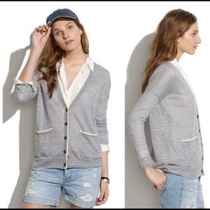 Madewell Color Tip Button Down Cardigan